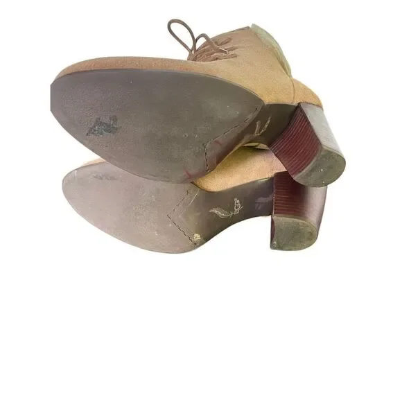 UGG Analise Chestnut Lace Up Ankle Boots Suede Chunky Heel Size 10 - Picture 2 of 13